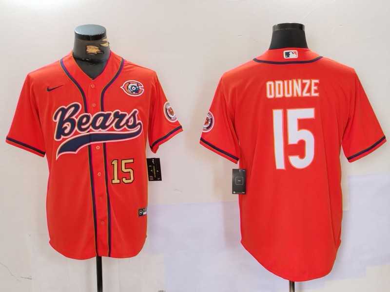 Men's Chicago Bears #15 Rome Odunze Orange Throwback With Patch Cool Base Stitched Baseball Jerseys,We sell and wholesale Men's Chicago Bears #15 Rome Odunze Orange Throwback With Patch Cool Base Stitched Baseball Jerseys on line form chian!